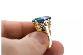 Akvamarín 14k žluté zlato  Vintage Jewlery vrc130y